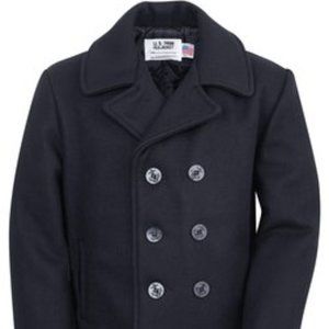 Schott - Classic Melton Wool Navy Pea Coat